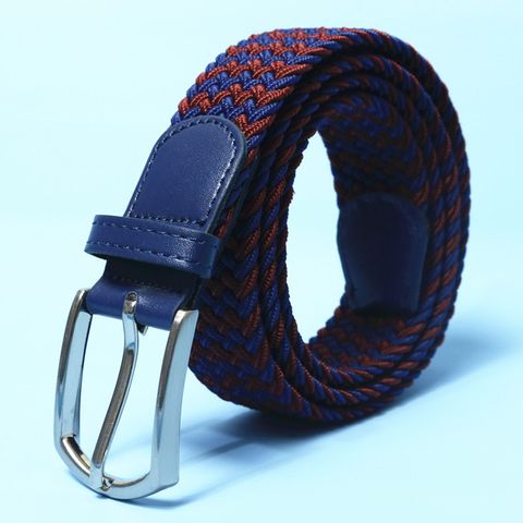 Estilo Simple Color Sólido Imitación De Cuero Aleación Cinturón Tejido Unisexo Cinturones De Cuero