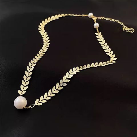 Elegant Basic Grain Alloy Plating 14k Gold Plated Women's Bracelets Necklace