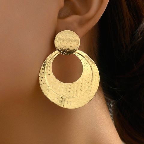 1 Pair Elegant Retro Geometric Ferroalloy Drop Earrings