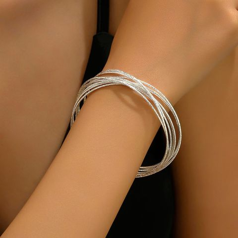 Simple Style Solid Color Ferroalloy Women's Bangle