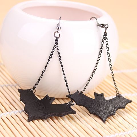 Wholesale Jewelry Retro Bat Pu Leather Earrings Necklace