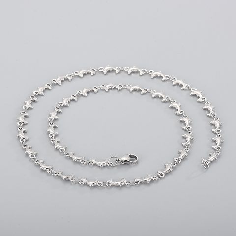 Dolphin Stainless Steel Chain Necklace