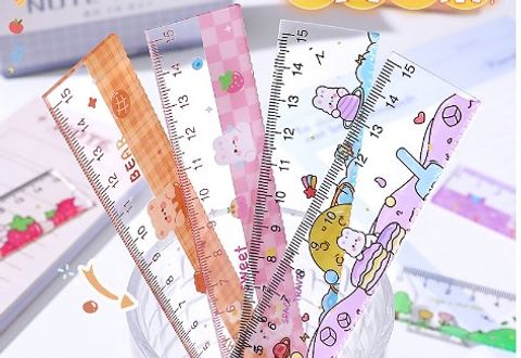 Cute Cartoon Acrylic Ruler Primary And Secondary School Students Ruler Art Painting A Scale Measuring Tools Wholesale
