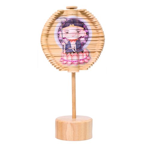 Wooden Color Rotating Lollipop Young Children Early Education Cognitive Creative Toys