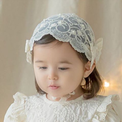 Princess Solid Color Bow Knot Lace Net Yarn Hair Band