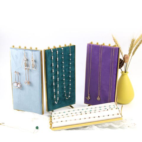 Simple Style Solid Color Velvet Metal Jewelry Rack