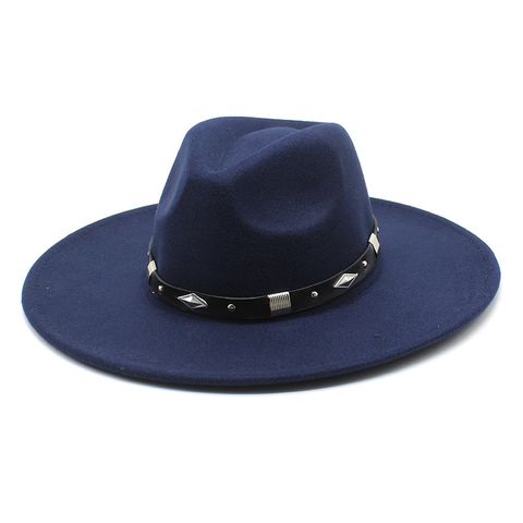 Unisex Vintage Style Solid Color Flat Eaves Fedora Hat