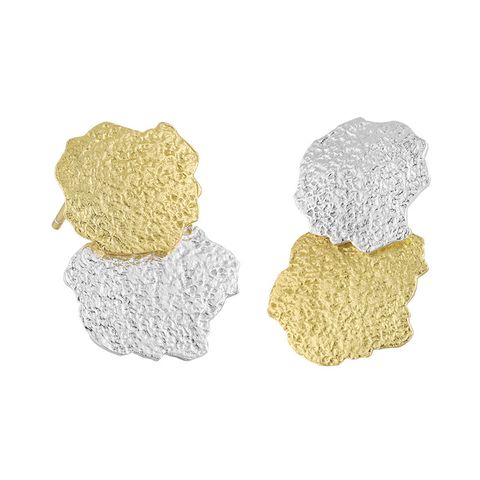 1 Pair Modern Style Geometric Plating Sterling Silver 18k Gold Plated Ear Studs