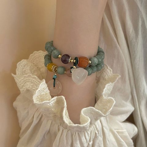 Elegant Classical Lady Round Natural Stone Rope Bracelets