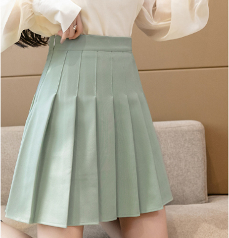 Summer Cute Preppy Style Grid Spandex Polyester Above Knee Skirts
