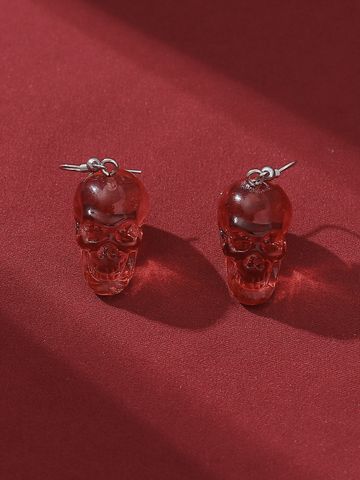 1 Pair Gothic Punk Butterfly Skull Three-dimensional Resin Drop Earrings