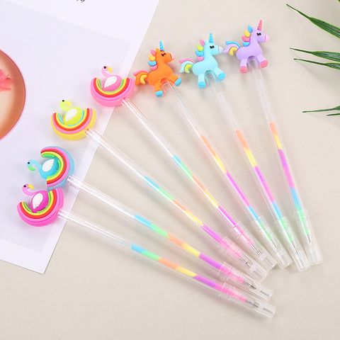 Cute Creative Stationery Unicorn Student Highlight Multi-color Fluorescent Pen