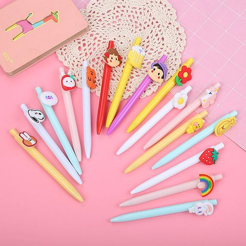 Cute Cartoon Rainbow Rabbit Patch Student Stationery Press Pen