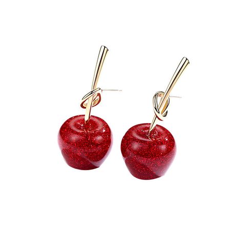 1 Pair Lady Fruit Alloy Drop Earrings