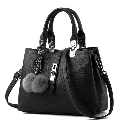 Women's Medium Pu Leather Solid Color Vacation Streetwear Square Zipper Shoulder Bag Handbag Crossbody Bag