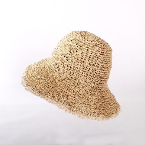 Women's Vacation Simple Style Bow Knot Big Eaves Sun Hat