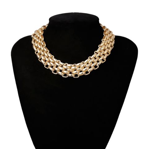 Retro Cool Style Solid Color Alloy Plating Women's Choker