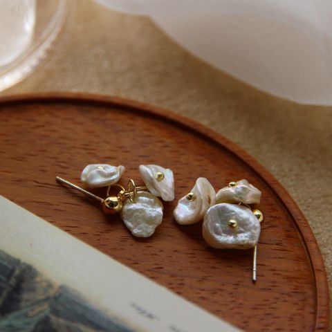 1 Pair Ethnic Style Irregular Geometric Freshwater Pearl Earrings