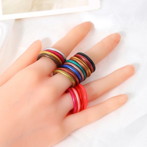 Basic Simple Style Solid Color Plastic Women's Rings