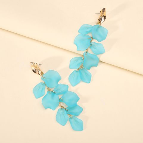 1 Pair Elegant Lady Flower Plating Zinc Alloy Drop Earrings