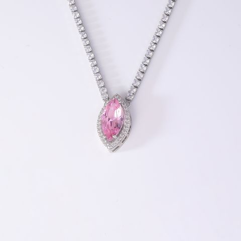 Wholesale Simple Style Devil'S Eye Copper Plating Inlay Rhodium Plated Zircon Necklace Pendant