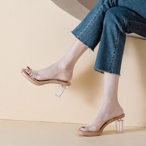 Women's Elegant Solid Color Round Toe Roman Sandals