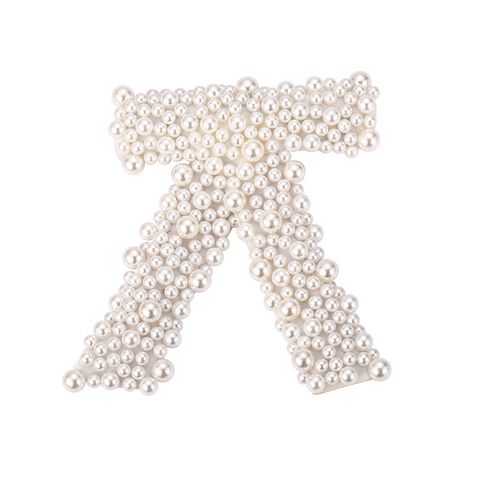 Women's Lady Bow Knot Alloy Cloth Pearl Braid Inlay Artificial Pearls Hair Clip