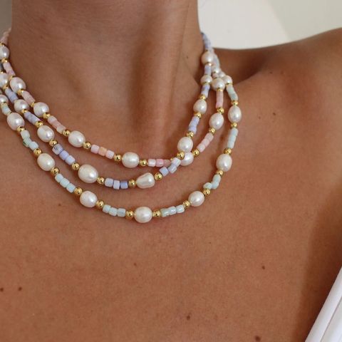Simple Style Round Shell Beaded Women's Necklace