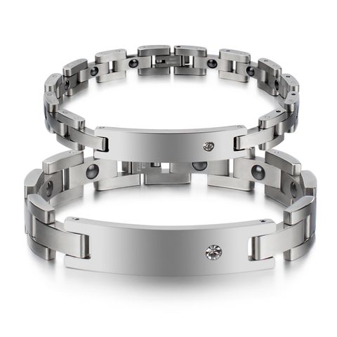 Original Design Geometric Titanium Steel Couple Bracelets