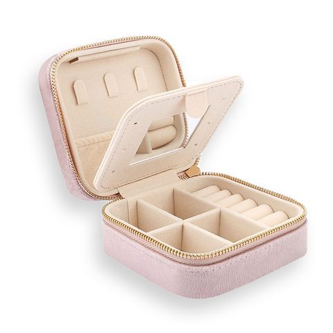 Casual Solid Color Flannel Jewelry Boxes