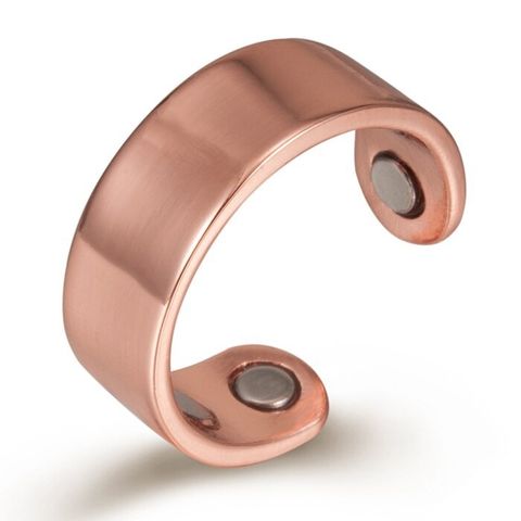 Retro Geometric Magnetic Material Copper Magnetic Unisex Open Rings
