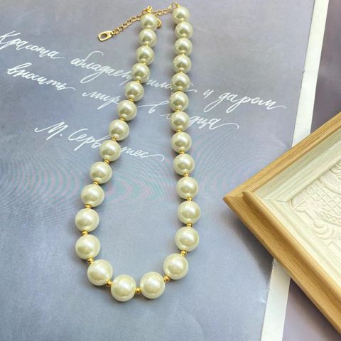 Simple Style U Shape Imitation Pearl Women's Necklace 1 Piece