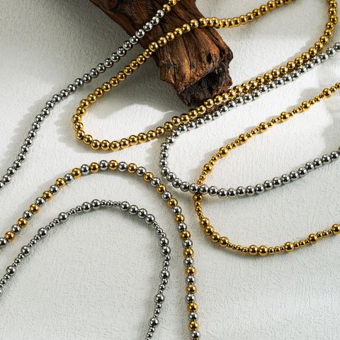Ig-stil Einfacher Stil Einfarbig Rostfreier Stahl 18 Karat Vergoldet Halskette