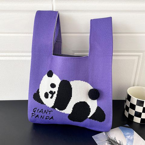 Women's Medium Polyester Cartoon Bear Cat Streetwear Open Handbag