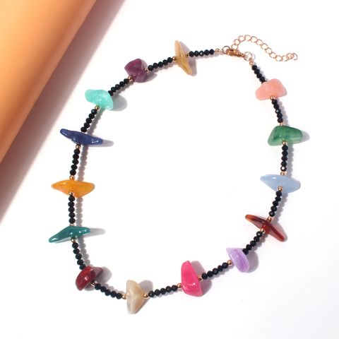 Retro Irregular Plastic/resin Beaded Women's Necklace
