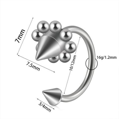 Casual Simple Style Solid Color Stainless Steel Plating Silver Plated Lip Stud