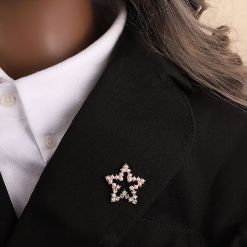 Simple Style Star Imitation Pearl Alloy Inlay Rhinestones Women's Brooches