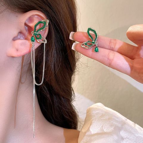Wholesale Jewelry Retro Snake Butterfly Bow Knot Alloy Rhinestone Ear Clips