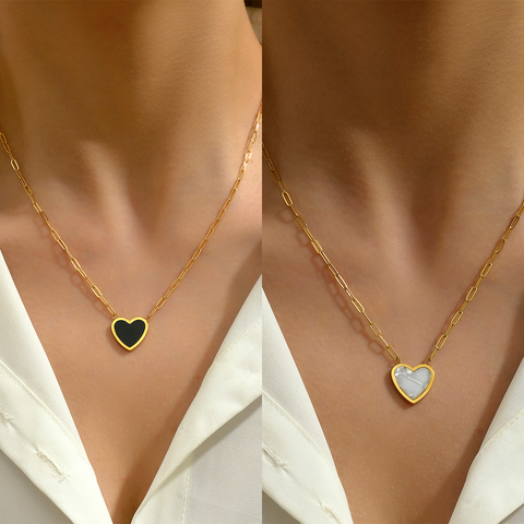 201 Stainless Steel 18K Gold Plated Basic Vacation Romantic Plating Heart Shape Necklace