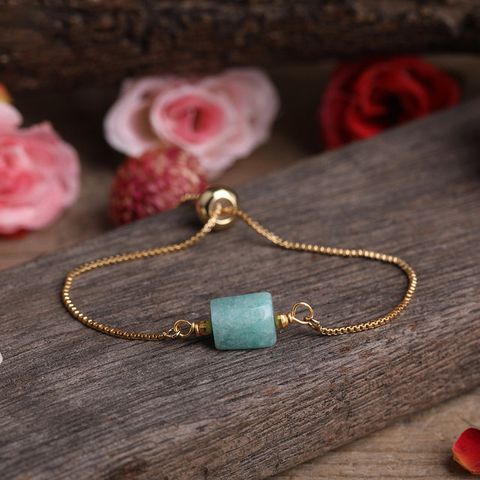 Simple Style Irregular Agate Metal Patchwork Bracelets