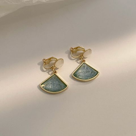 1 Pair Simple Style Flower Inlay Alloy Pearl Drop Earrings