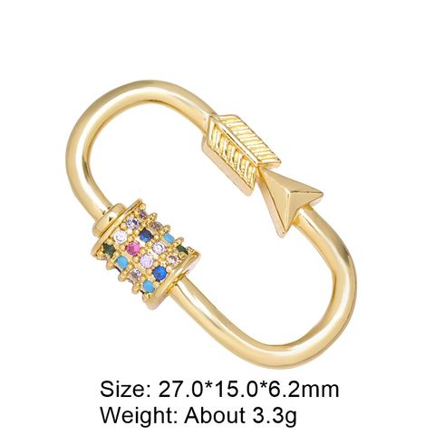 Classic Style Color Block Copper Inlay Zircon 18k Gold Plated Jewelry Accessories