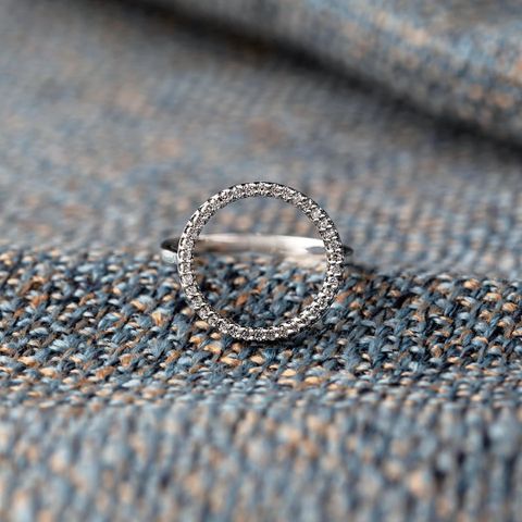 Basic Simple Style Korean Style Circle Sterling Silver Plating Inlay Zircon Rings