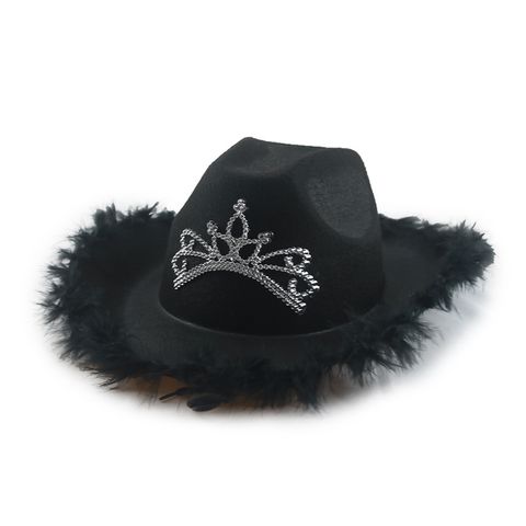Women's Lady Solid Color Curved Eaves Cowboy Hat