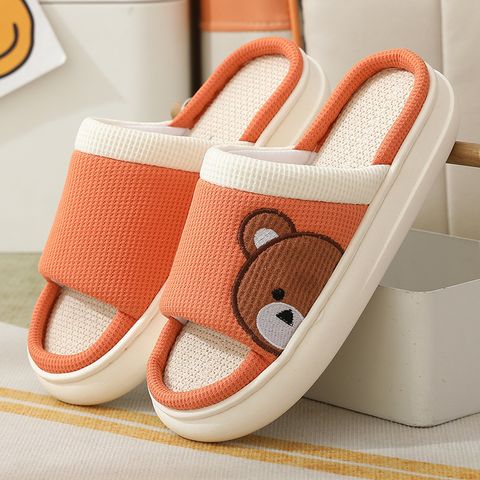 Unisex Casual Color Block Point Toe Cotton Slippers