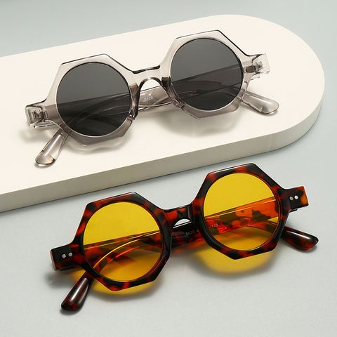 Retro Simple Style Solid Color Ac Polygon Full Frame Glasses