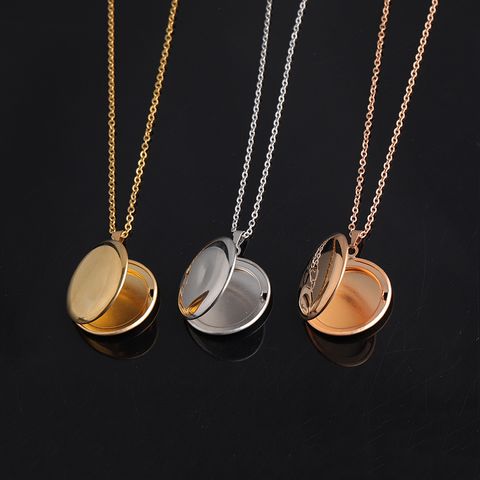 Stainless Steel 18K Gold Plated Simple Style Plating Solid Color None Pendant Necklace