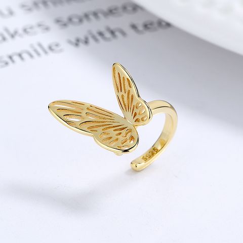 1 Piece Simple Style Butterfly Plating Sterling Silver Ear Cuffs