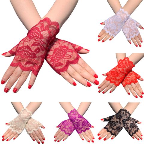 Women's Casual Flower Gloves 1 Pair