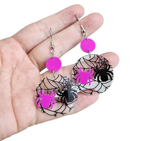 1 Pair Simple Style Spider Printing Arylic Drop Earrings
